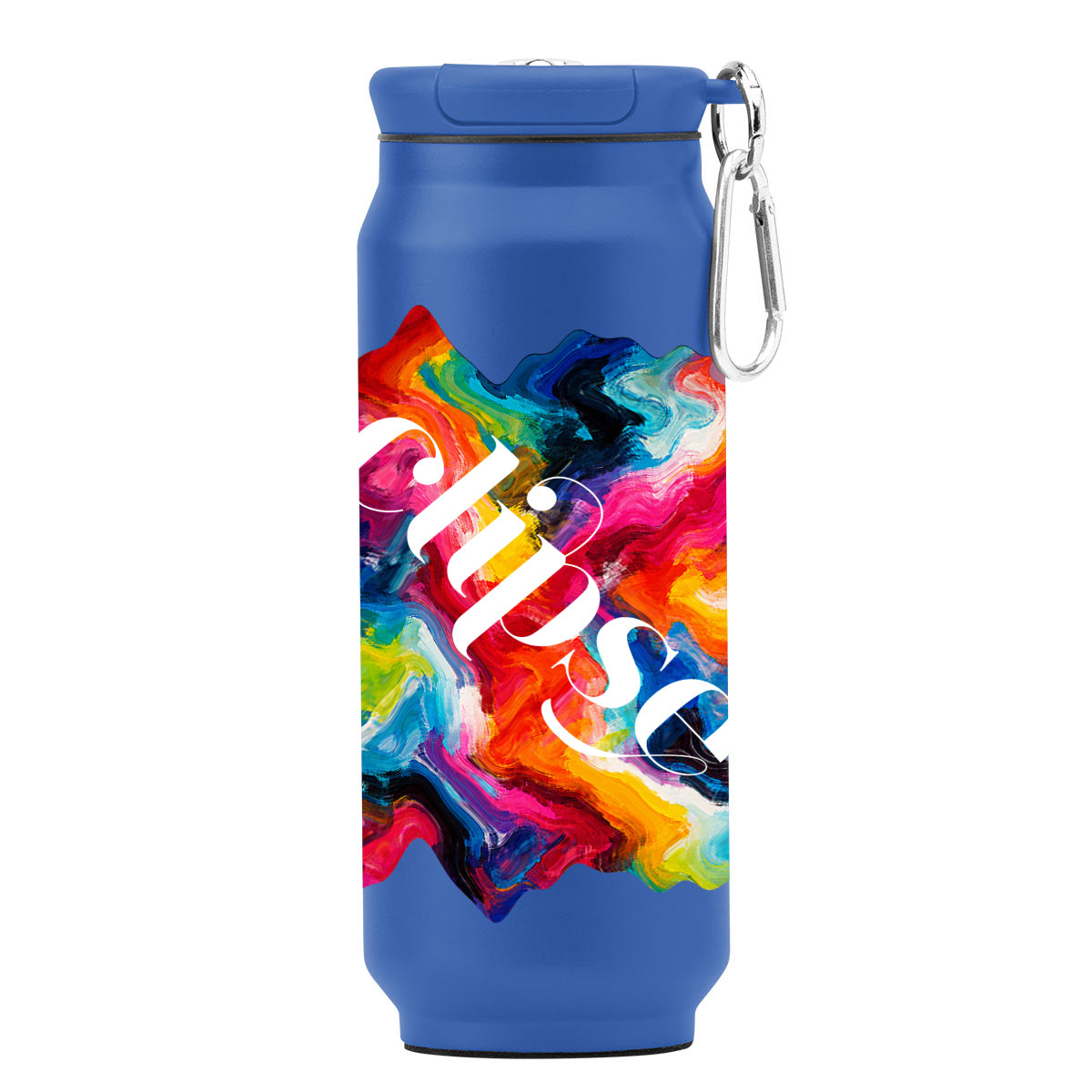 Fizz Recycled Stainless Steel Tumbler in Full Color, 17 oz - Blue - Megabrite