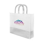 Flair Non-Woven Tote Bag with Metallic Accent - Silver - Colorbrite