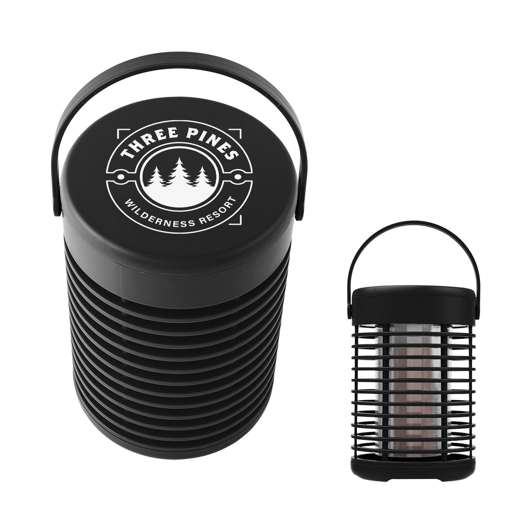 Flame Camping Lantern, Rechargeable - Black - Silk Screen