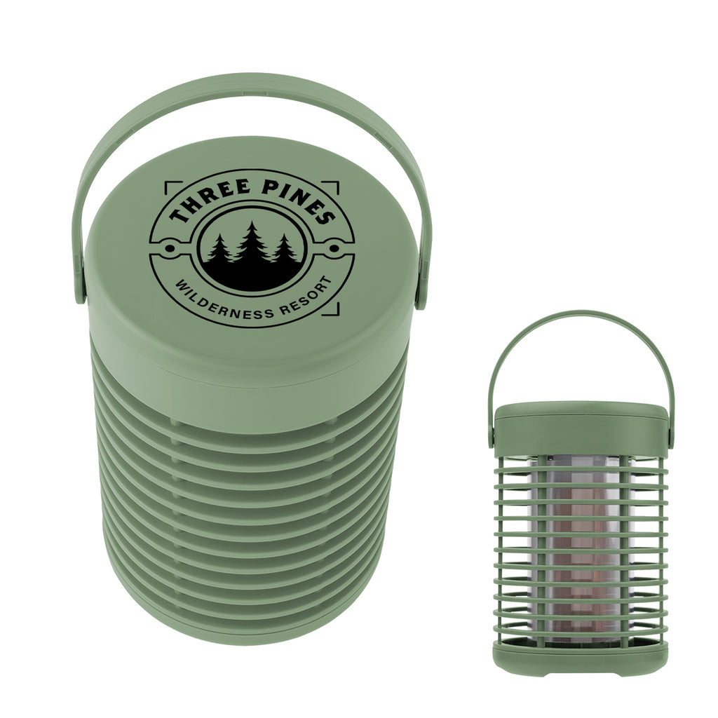 Flame Camping Lantern, Rechargeable - Sage - Silk Screen