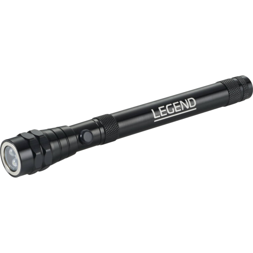 Flare Extending Flashlight with Magnetic Head Laser Engraving - Black - Front