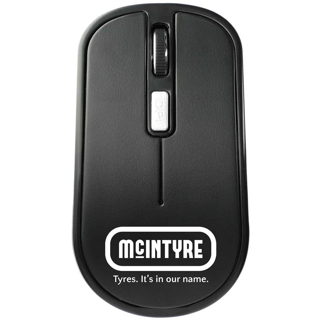 Flash Portable Wireless Mouse with Nano Receiver - Black - Front