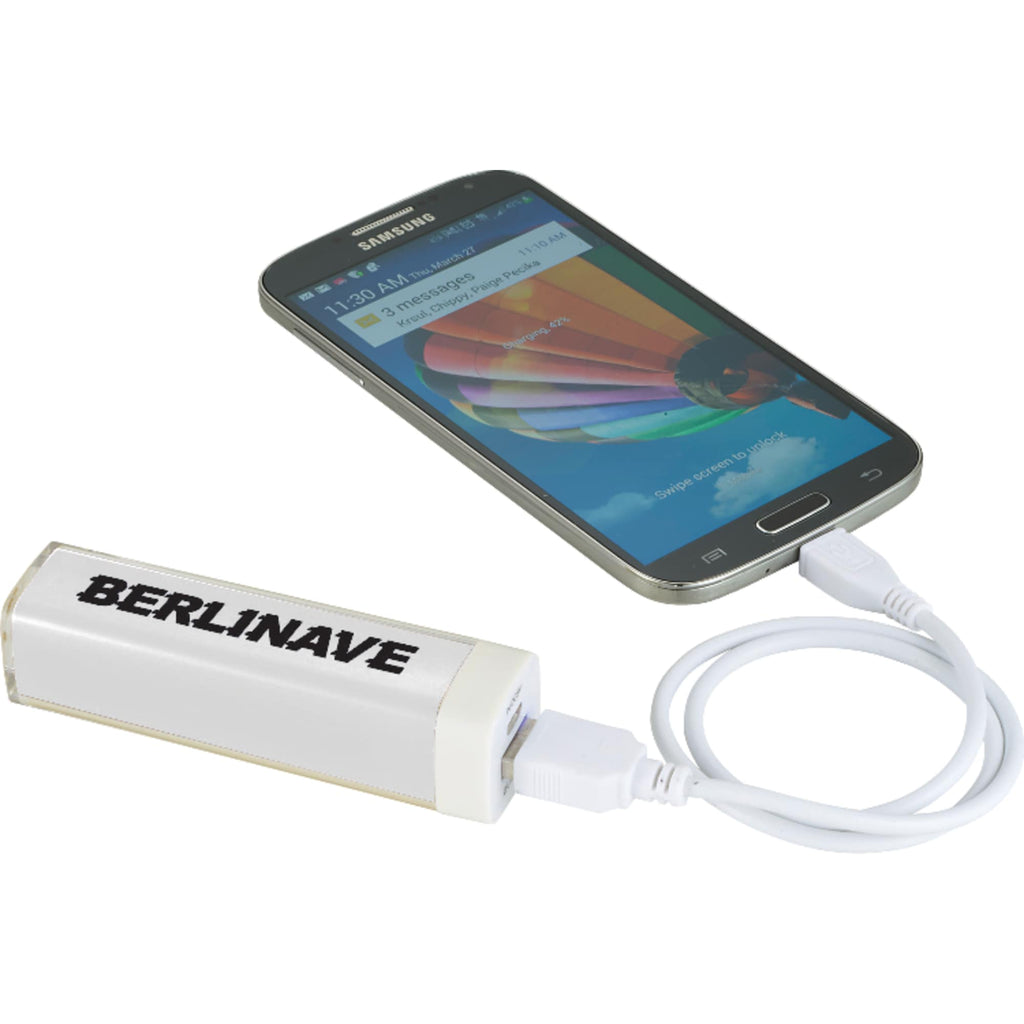 Flash Stick Power Bank, 2,200 mAh Full Color - White - Photo