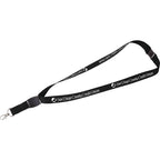 Flat Panel Polyester Lanyard, 18 Inches - Black - Front