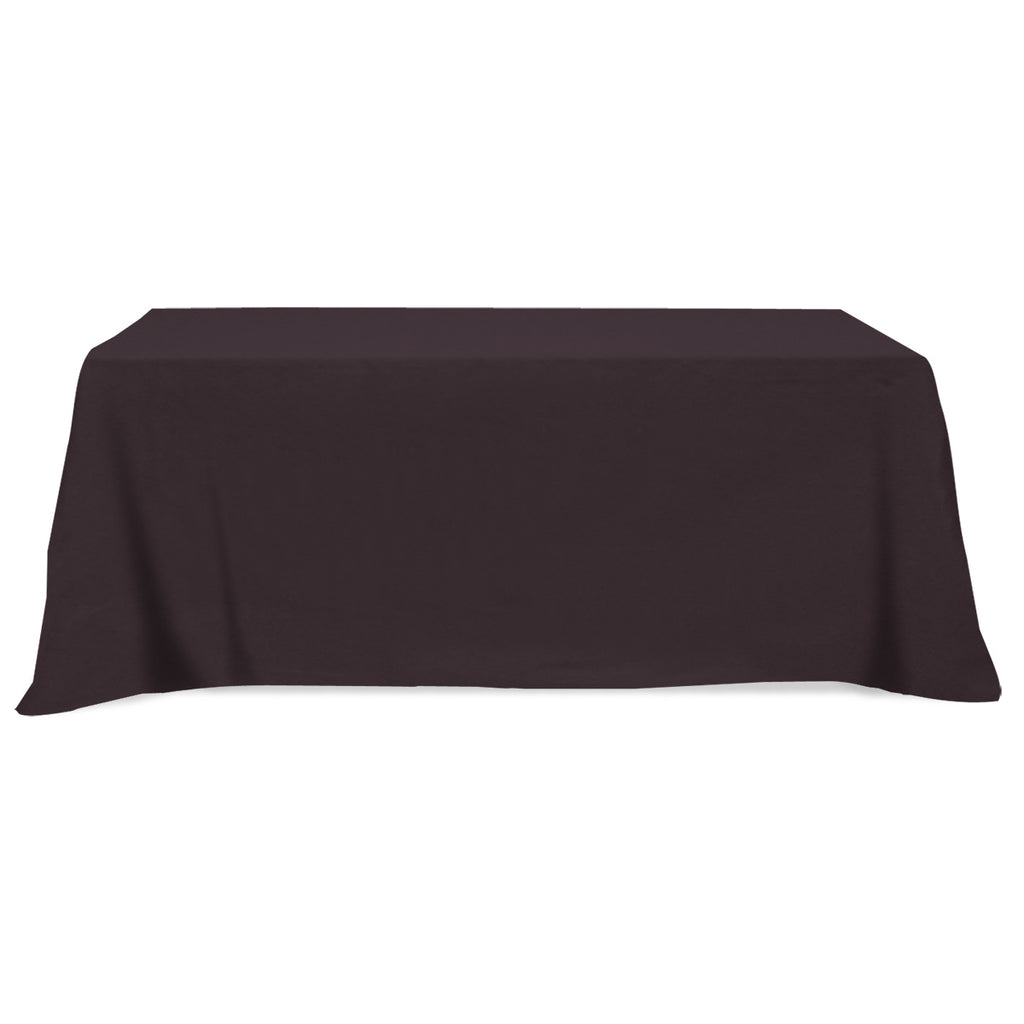 Flat Poly Cotton Table Cover, Four Sided, 8 Foot Table - Black