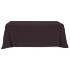 Flat Poly Cotton Table Cover, Four Sided, 8 Foot Table - Black