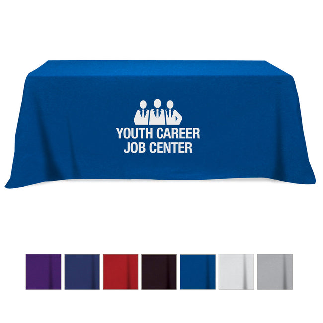 Flat Poly Cotton Table Cover, Four Sided, 8 Foot Table