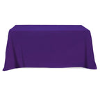 Flat Poly Cotton Table Cover, Three Sided, 6 Foot Table
