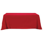 Flat Poly Cotton Table Cover, Three Sided, 8 Foot Table