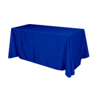 Flat Polyester Table Cover, Four Sided, 6 Foot Table - Royal Blue