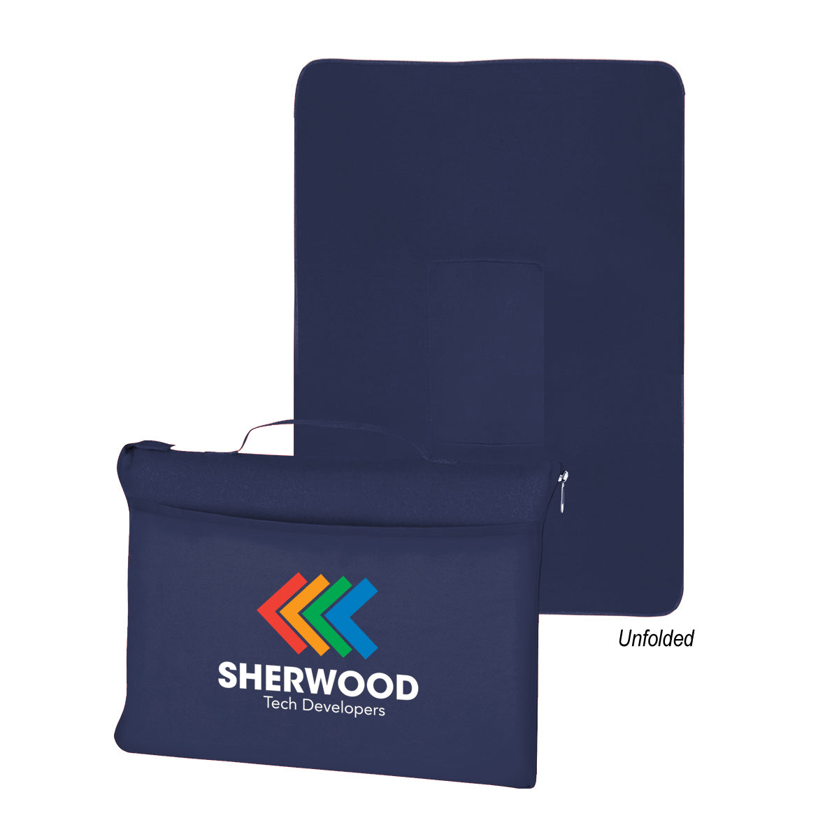 Fleece Travel Blanket in Recycled PET Embroidery - Colorbrite