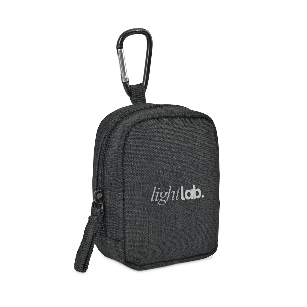 Fletcher Mini Zip Pouch Bag Charm with Carabiner - Black Sand - View 2
