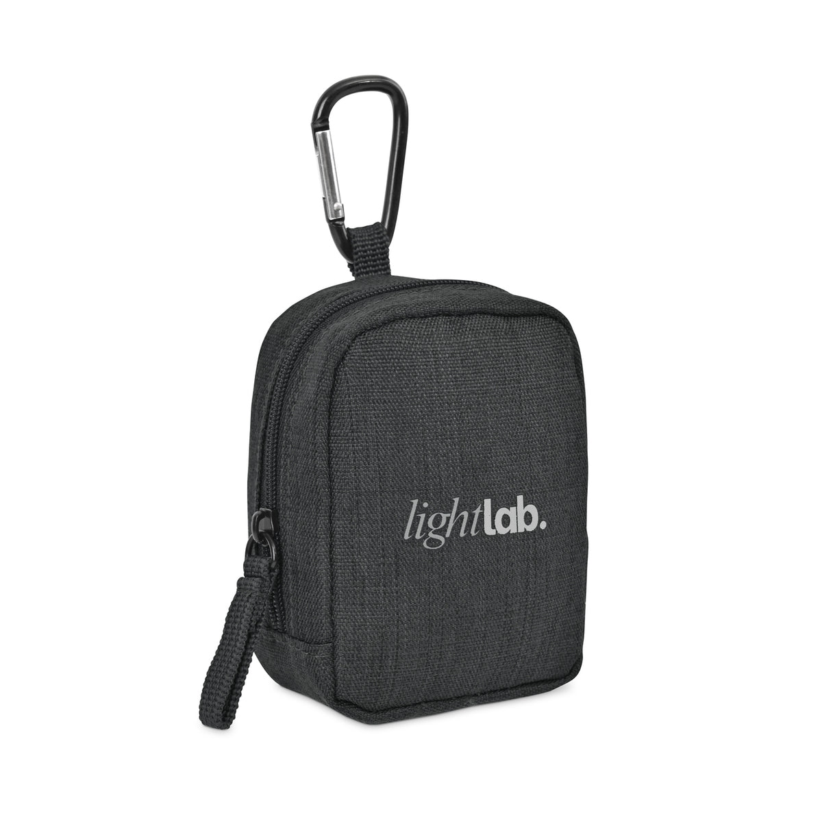 Fletcher Mini Zip Pouch Bag Charm with Carabiner - Black Sand - View 2