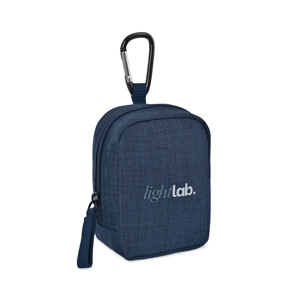 Fletcher Mini Zip Pouch Bag Charm with Carabiner - Navy Heather - View 2