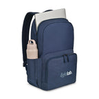 Fletcher Recycled Laptop Backpack, 16 Inch Embroidery - Navy Heather - View 2