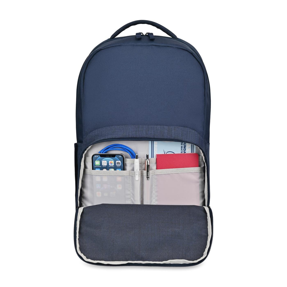 Fletcher Recycled Laptop Backpack, 16 Inch - Navy Heather - View 4