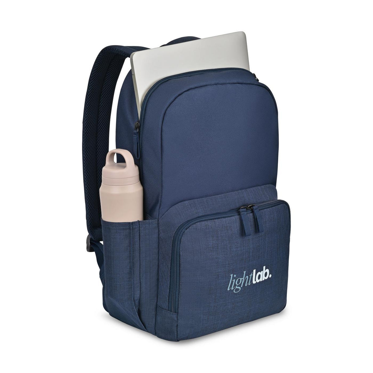 Fletcher Recycled Laptop Backpack, 16 Inch Transfer - Navy Heather - View 2