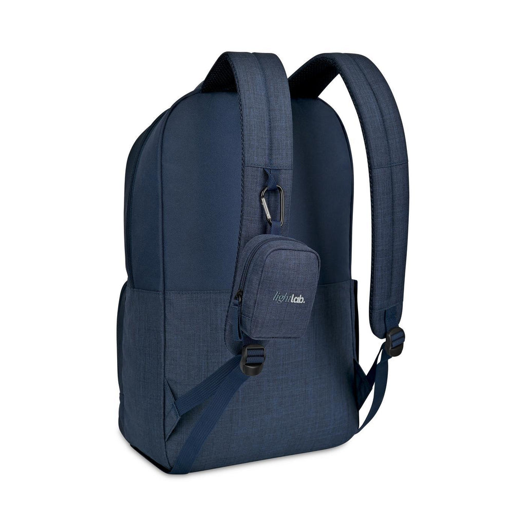 Fletcher Recycled Laptop Backpack with Mini Pouch Charm - Navy Heather - View 2
