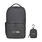 Fletcher Recycled Laptop Backpack with Mini Pouch Charm Transfer - Black Sand - View 1