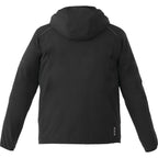 Flint Water Resistant Jacket with Roll-Away Hood for Men Debossing - Black - Back Flat