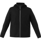 Flint Water Resistant Jacket with Roll-Away Hood for Men Debossing - Black - Front