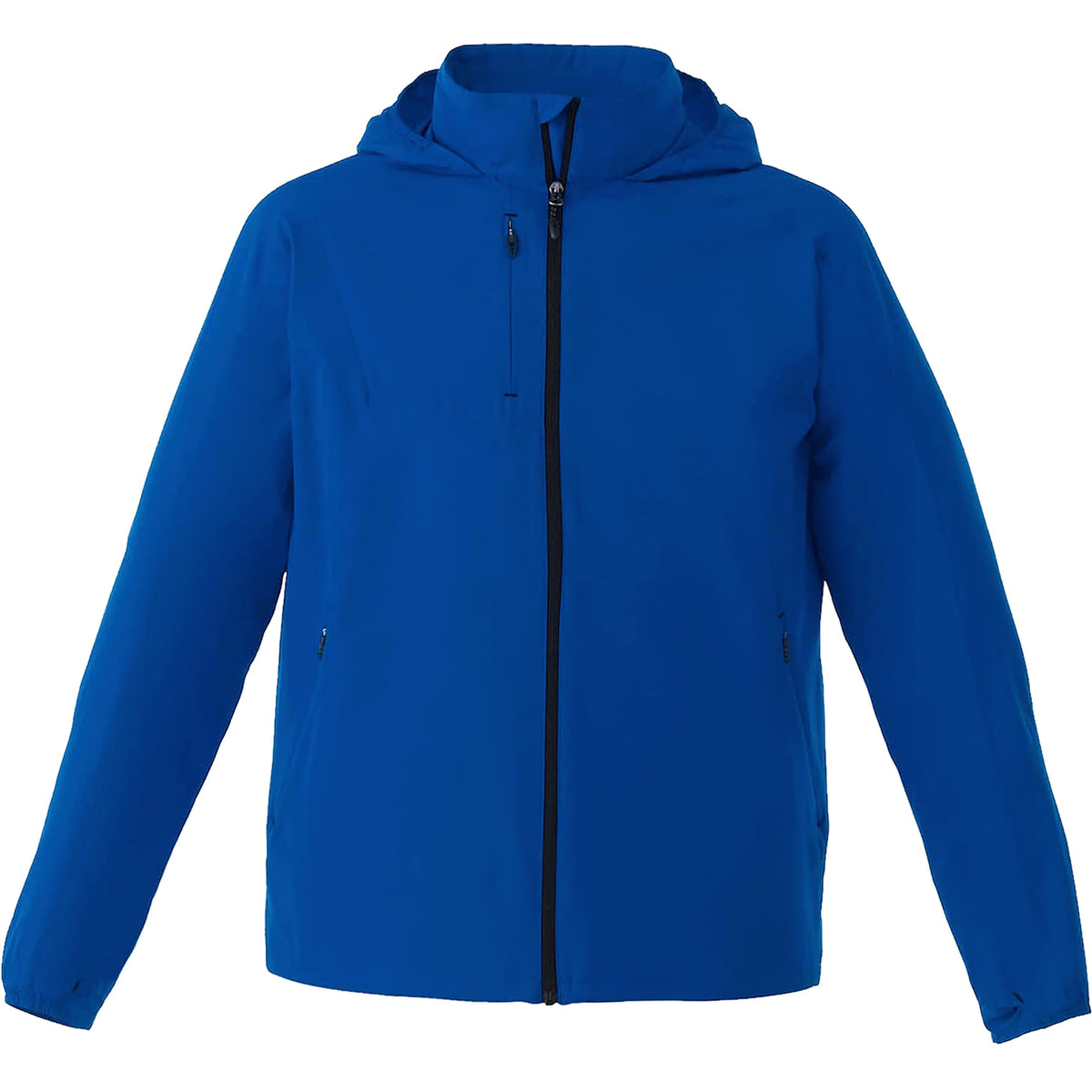 Flint Water Resistant Jacket with Roll-Away Hood for Men Debossing - New Royal - Front