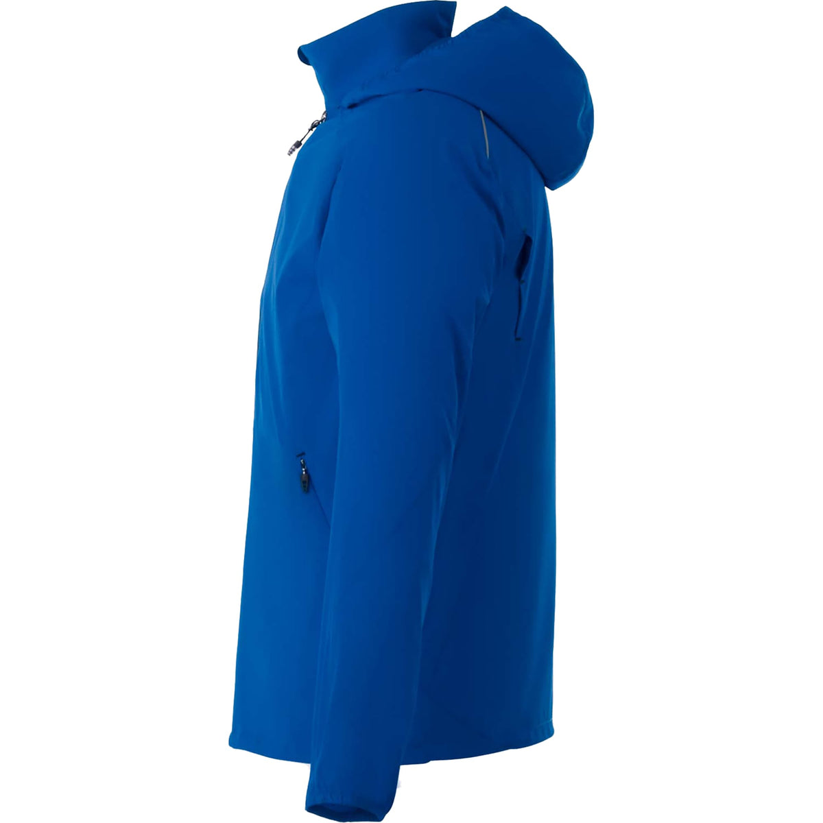 Flint Water Resistant Jacket with Roll-Away Hood for Men Debossing - New Royal - Left Side
