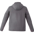 Flint Water Resistant Jacket with Roll-Away Hood for Men Debossing - Steel Grey - Back Flat