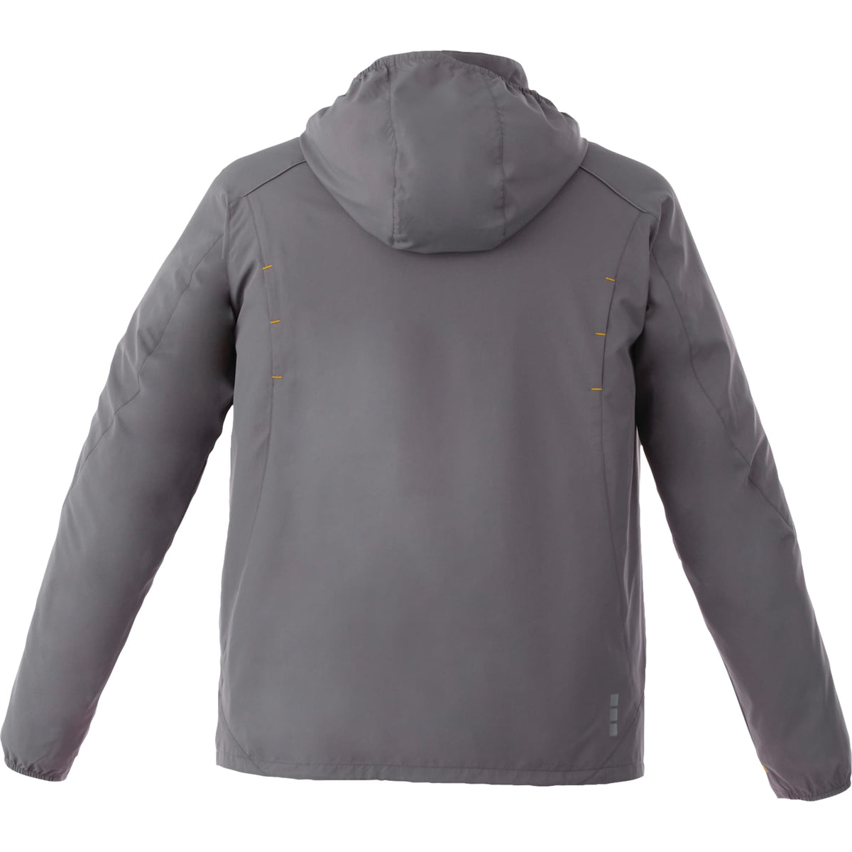 Flint Water Resistant Jacket with Roll-Away Hood for Men Debossing - Steel Grey - Back Flat