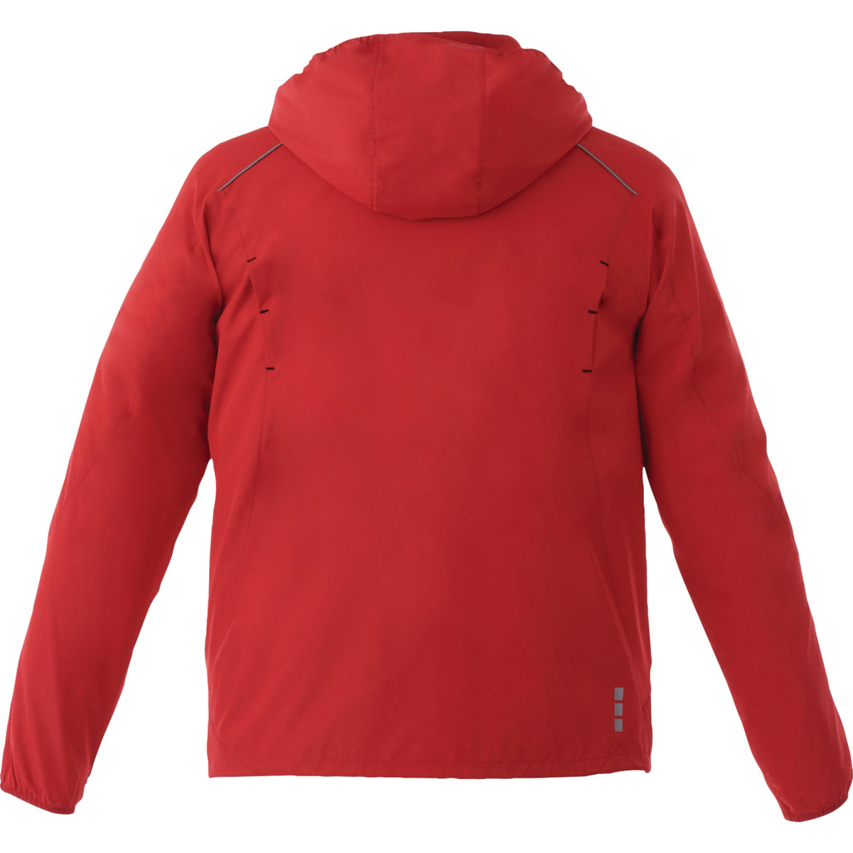 Flint Water Resistant Jacket with Roll-Away Hood for Men Debossing - Team Red - Back Flat