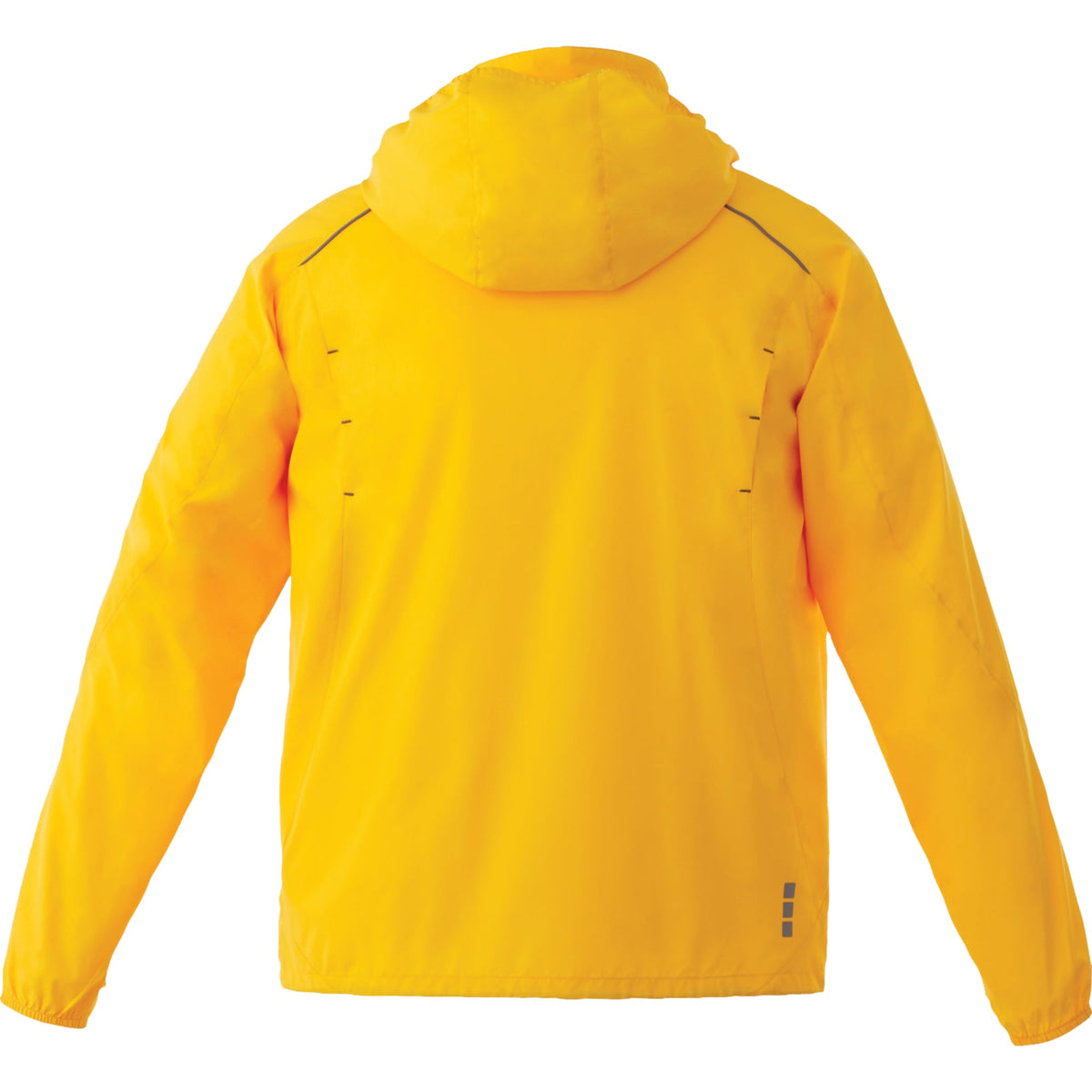 Flint Water Resistant Jacket with Roll-Away Hood for Men Debossing - Yellow - Back Flat