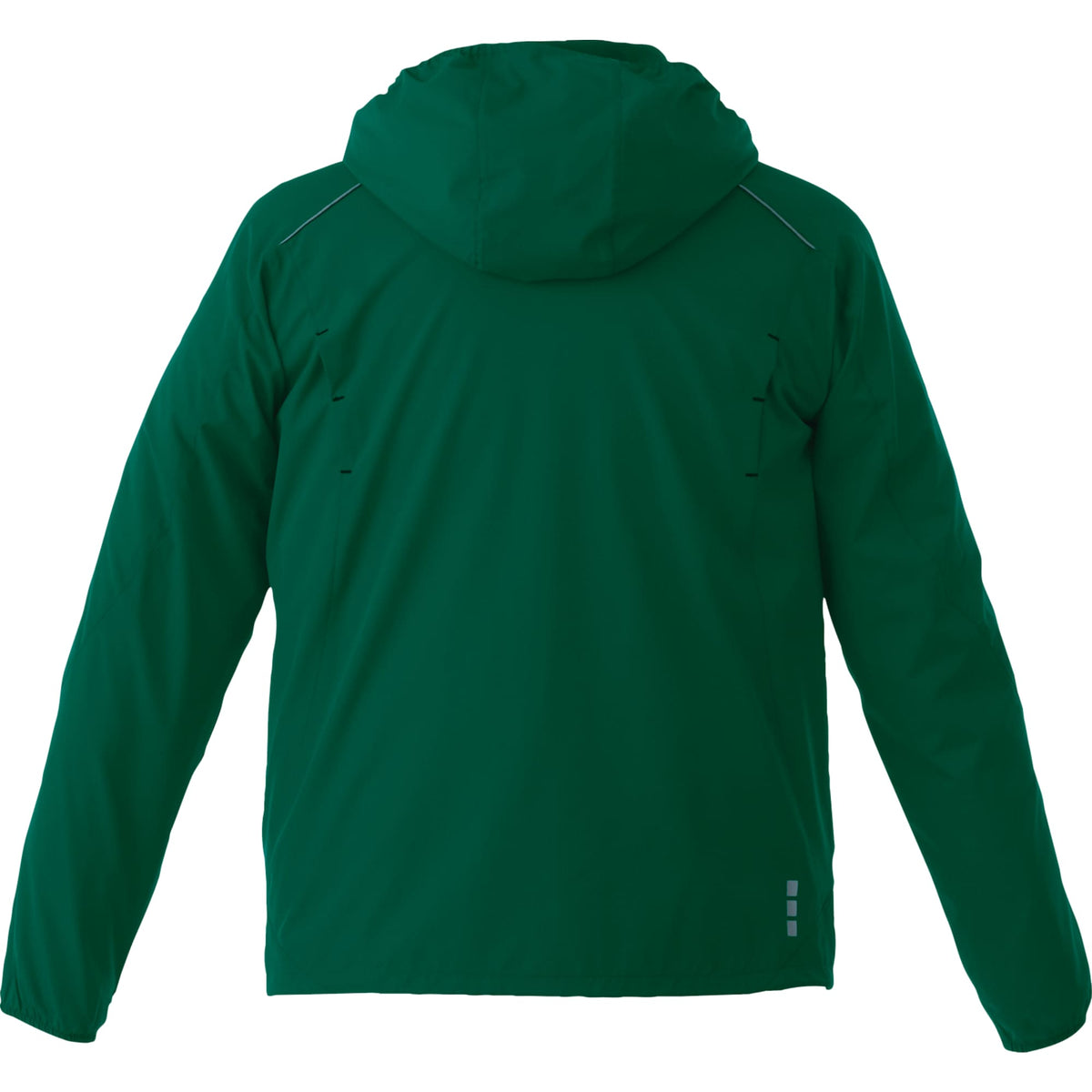 Flint Water Resistant Jacket with Roll-Away Hood for Men Embroidery - Forest Green - Back Flat