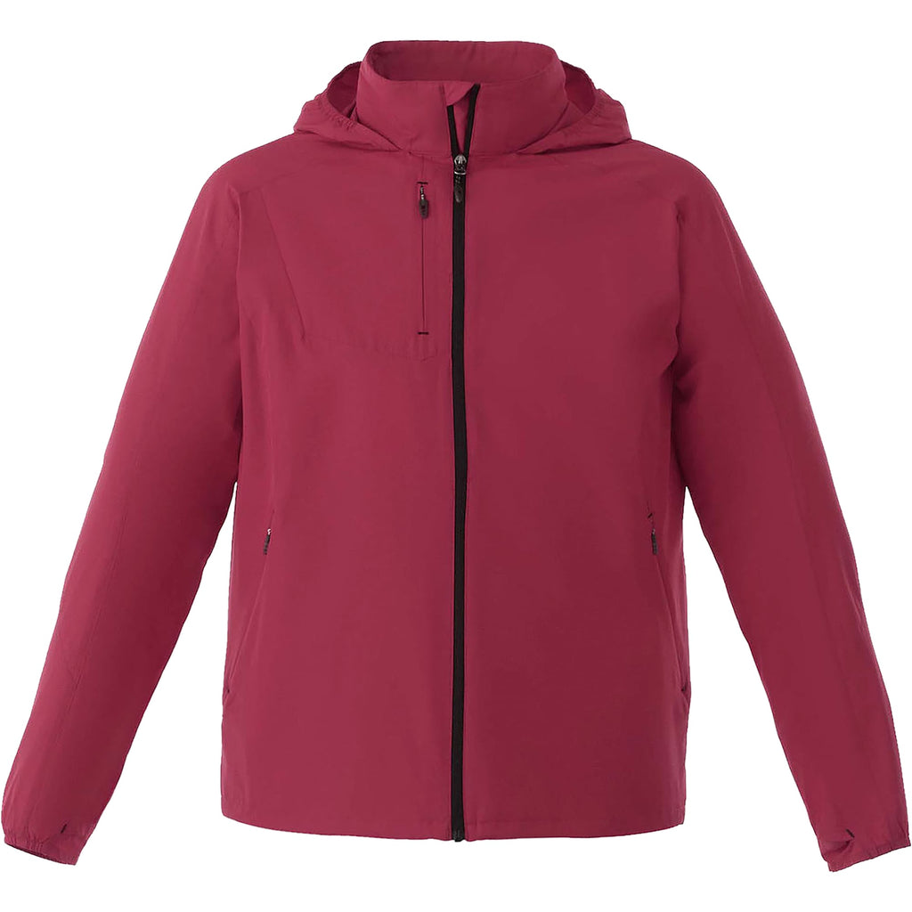 Flint Water Resistant Jacket with Roll-Away Hood for Men Embroidery - Maroon - Front