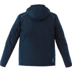 Flint Water Resistant Jacket with Roll-Away Hood for Men Embroidery - Navy - Back Flat