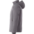 Flint Water Resistant Jacket with Roll-Away Hood for Men Embroidery - Steel Grey - Left Side