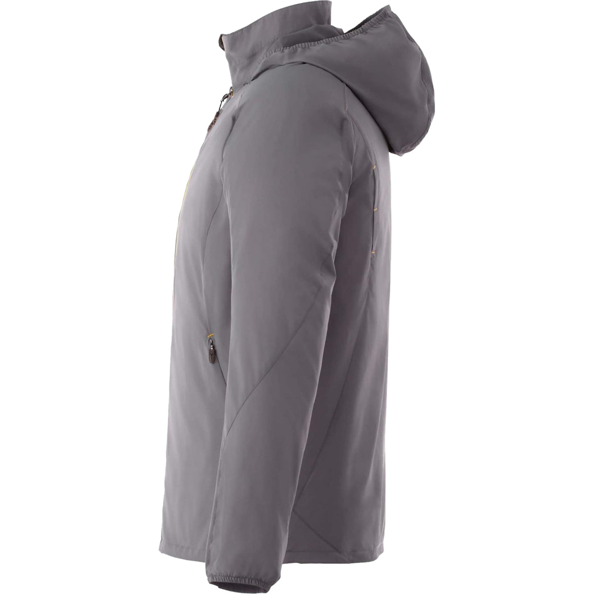 Flint Water Resistant Jacket with Roll-Away Hood for Men Embroidery - Steel Grey - Left Side