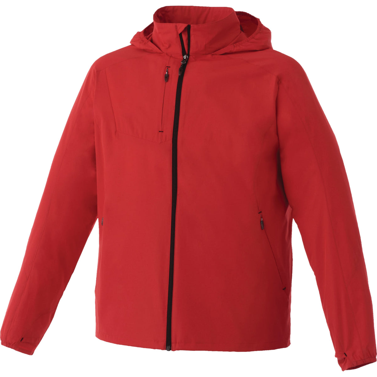 Flint Water Resistant Jacket with Roll-Away Hood for Men Embroidery - Team Red - Flat 2