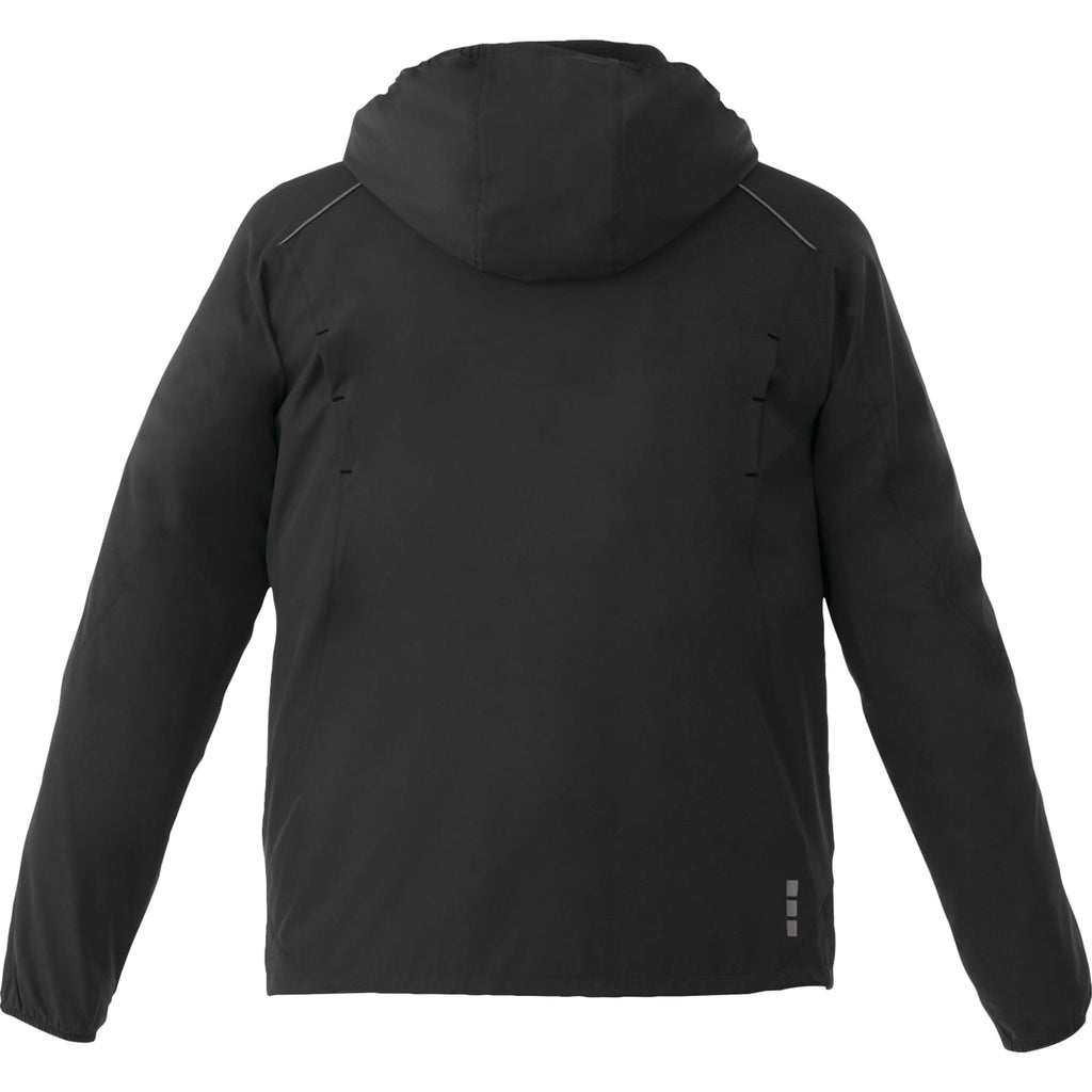 Flint Water Resistant Jacket with Roll-Away Hood for Men Transfer - Black - Back Flat