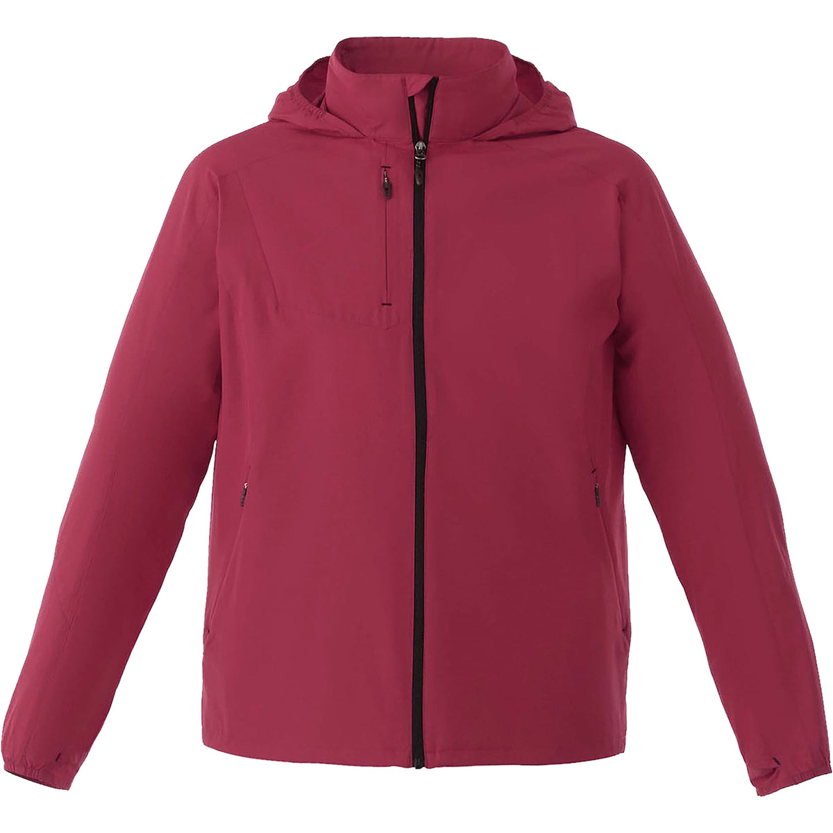 Flint Water Resistant Jacket with Roll-Away Hood for Men Transfer - Maroon - Front
