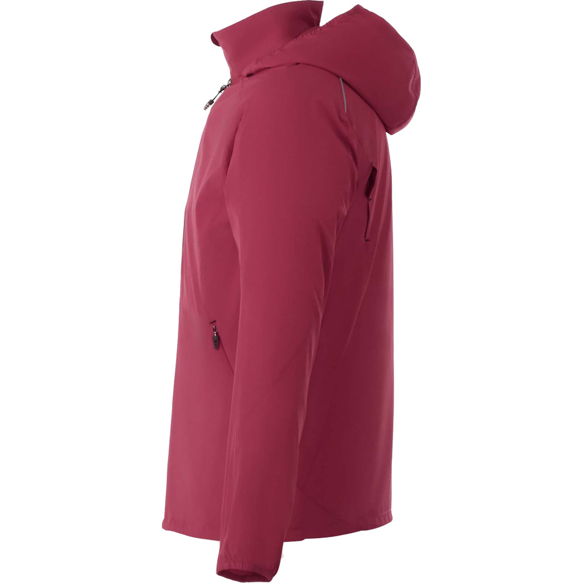 Flint Water Resistant Jacket with Roll-Away Hood for Men Transfer - Maroon - Left Side
