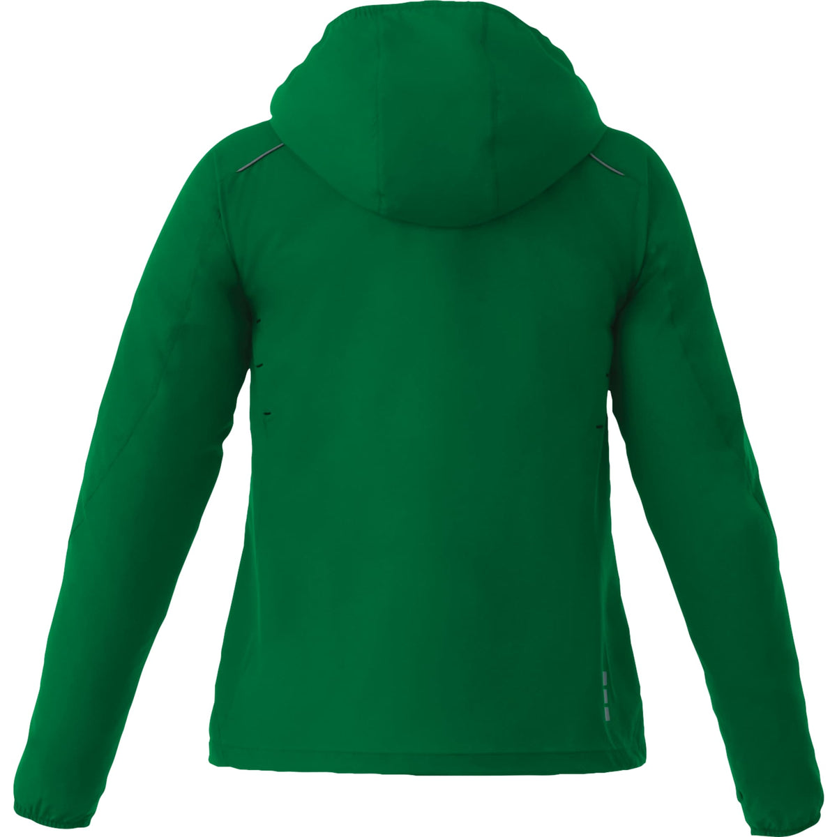 Flint Water Resistant Jacket with Roll-Away Hood for Women Embroidery - Forest Green - Back Flat