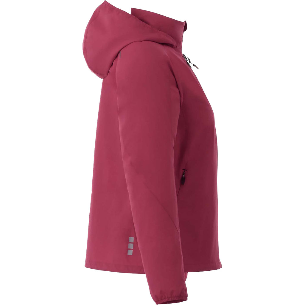 Flint Water Resistant Jacket with Roll-Away Hood for Women Embroidery - Maroon - Right Side