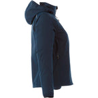 Flint Water Resistant Jacket with Roll-Away Hood for Women Embroidery - Navy - Right Side