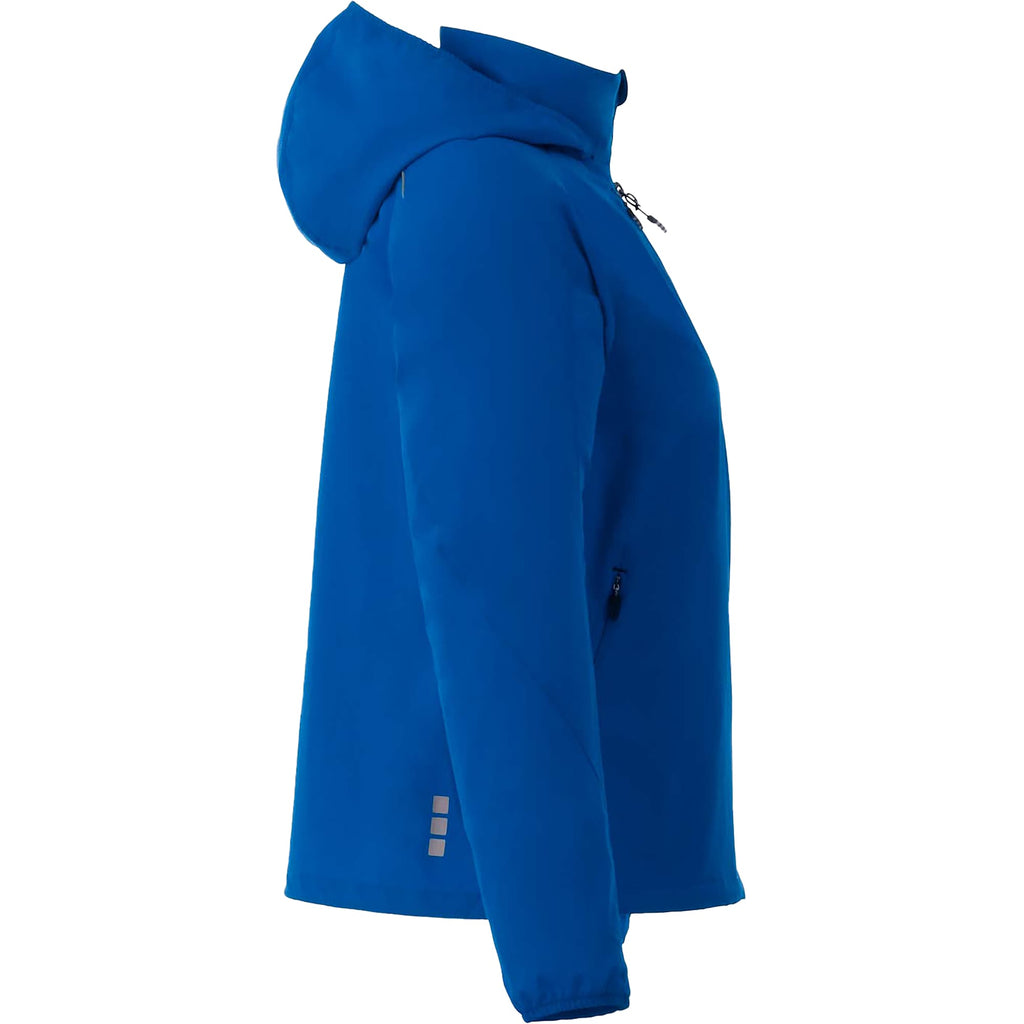 Flint Water Resistant Jacket with Roll-Away Hood for Women Embroidery - New Royal - Right Side