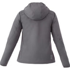 Flint Water Resistant Jacket with Roll-Away Hood for Women Embroidery - Steel Grey - Back Flat