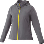 Flint Water Resistant Jacket with Roll-Away Hood for Women Embroidery - Steel Grey - Front Flat