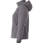 Flint Water Resistant Jacket with Roll-Away Hood for Women Embroidery - Steel Grey - Left Side
