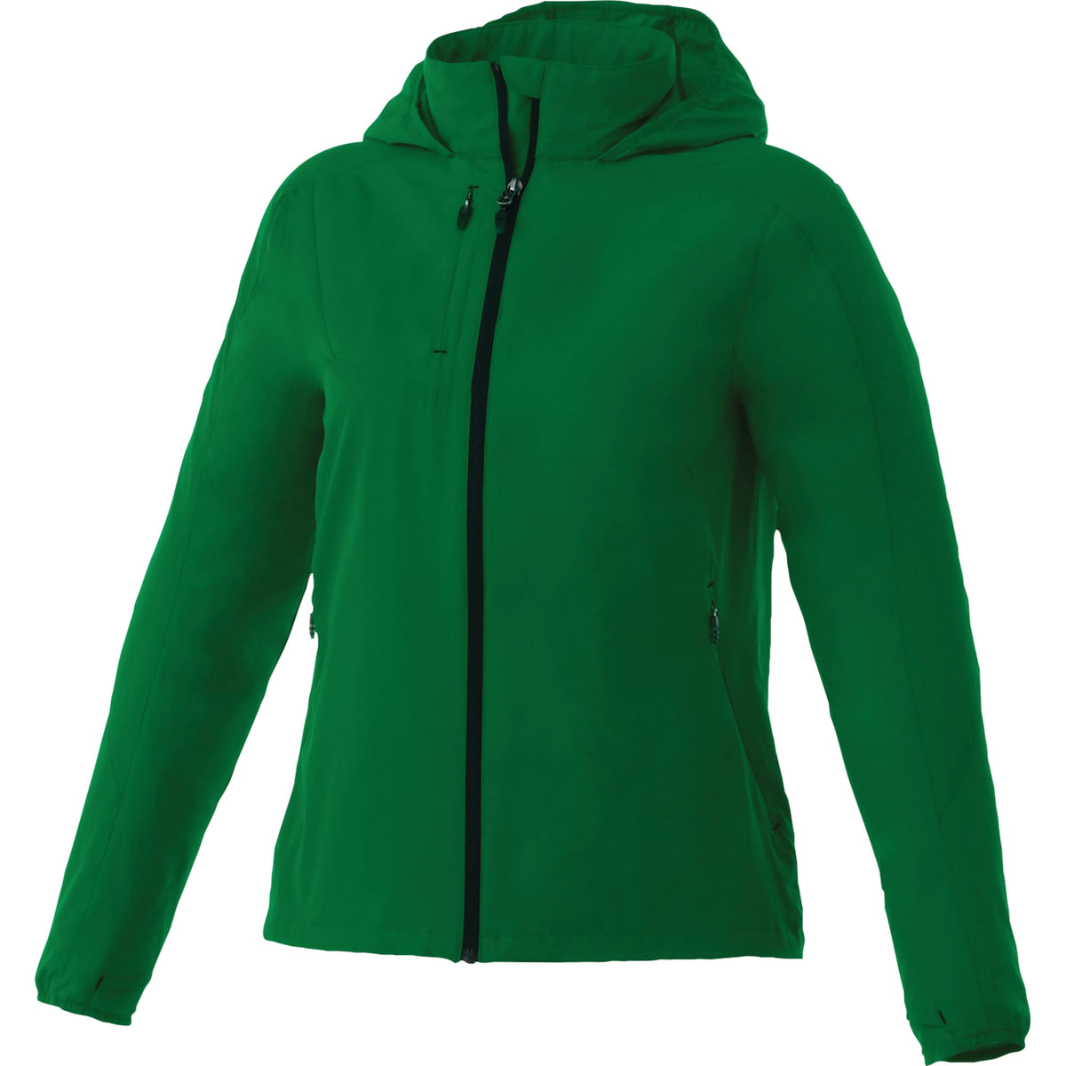 Flint Water Resistant Jacket with Roll-Away Hood for Women Transfer - Forest Green - Front Flat