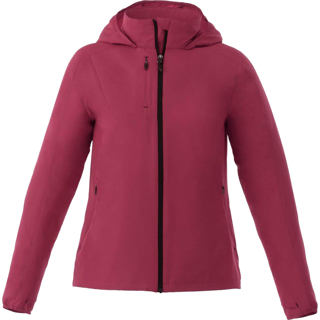 Flint Water Resistant Jacket with Roll-Away Hood for Women Transfer - Maroon - Front