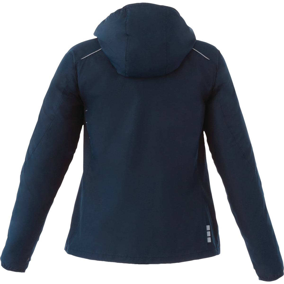 Flint Water Resistant Jacket with Roll-Away Hood for Women Transfer - Navy - Back Flat